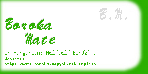 boroka mate business card